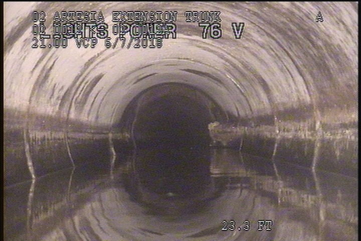 Upstream Manhole, Survey Ends - 2:30AM( ZOOM 23' NO MISSING PIPE)