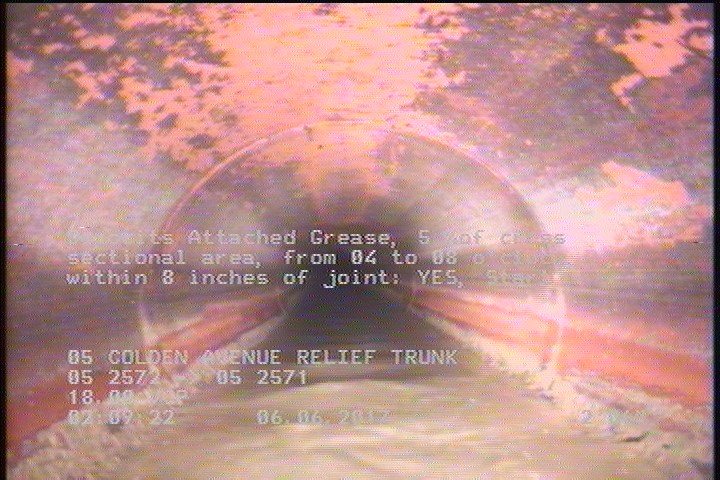 Deposits Attached Grease, 5 %of cross sectional area, from 04 to 08 o'clock, , within 8 inches of joint: YES, Start