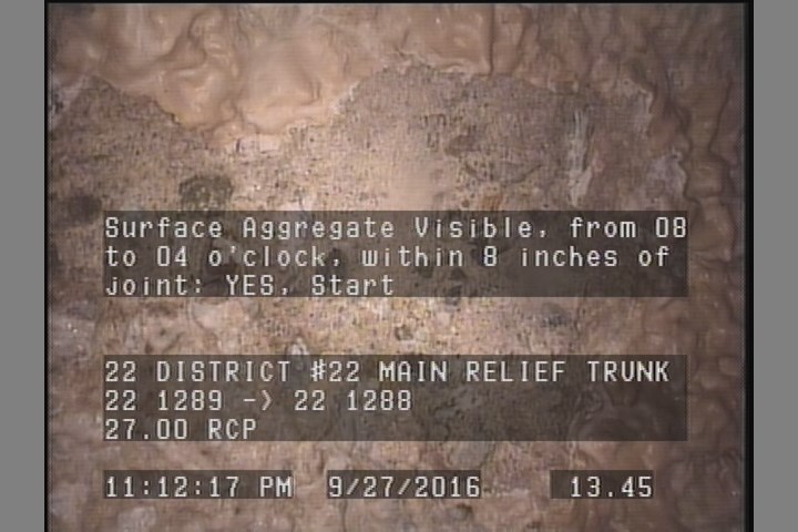 Surface Aggregate Visible, from 08 to 04 o'clock, within 8 inches of joint: YES, Start