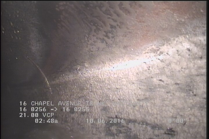 Deposits Attached Grease, 5 %of cross sectional area, from 03 to 09 o'clock, , within 8 inches of joint: YES, Start