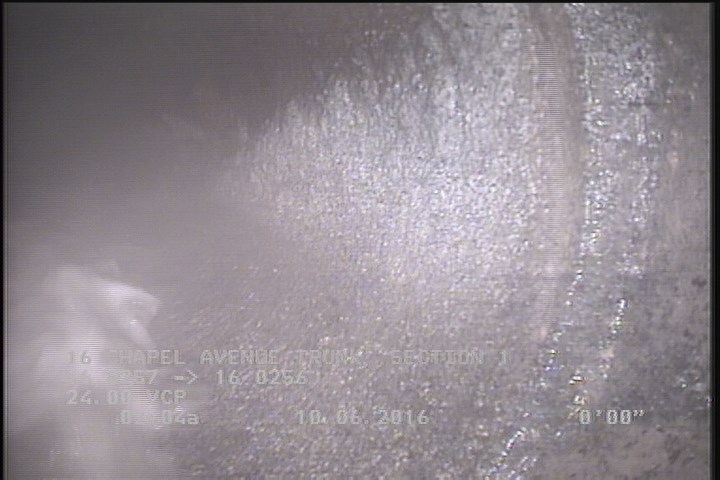 Deposits Attached Grease, 10 %of cross sectional area, from 03 to 09 o'clock, , within 8 inches of joint: YES, Start