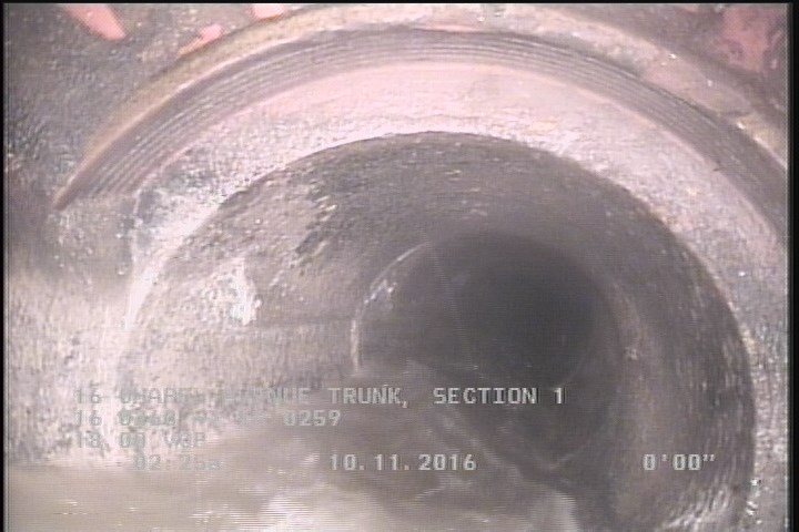 Deposits Attached Grease, 5 %of cross sectional area, from 03 to 09 o'clock, , within 8 inches of joint: YES, Start