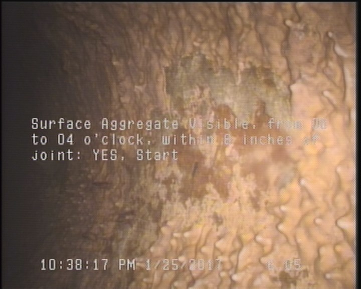 Surface Aggregate Visible, from 08 to 04 o'clock, within 8 inches of joint: YES, Start