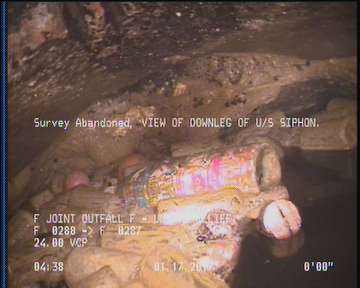Survey Abandoned - VIEW OF DOWNLEG OF U/S SIPHON.