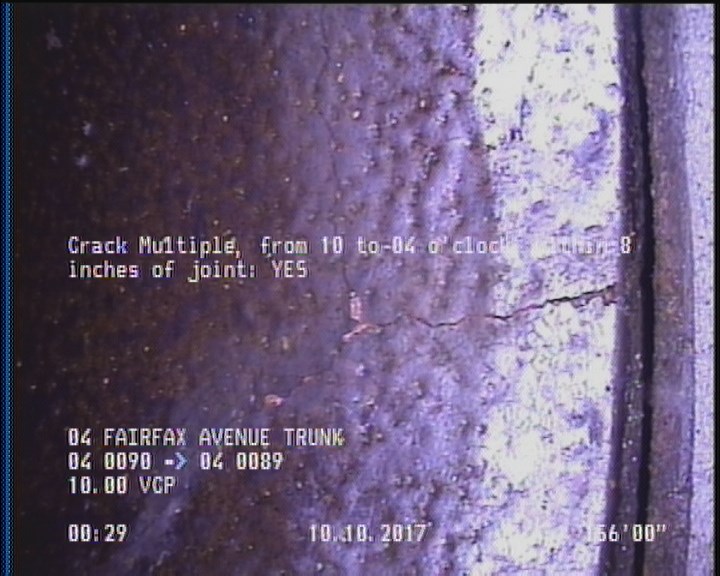 Crack Multiple, from 10 to 04 o'clock, within 8 inches of joint: YES