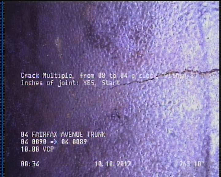 Crack Multiple, from 08 to 04 o'clock, within 8 inches of joint: YES, Start