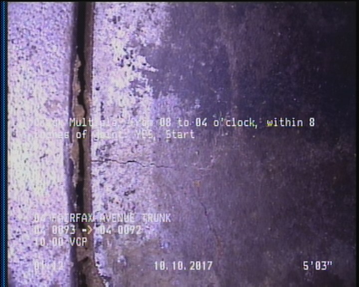 Crack Multiple, from 08 to 04 o'clock, within 8 inches of joint: YES, Start