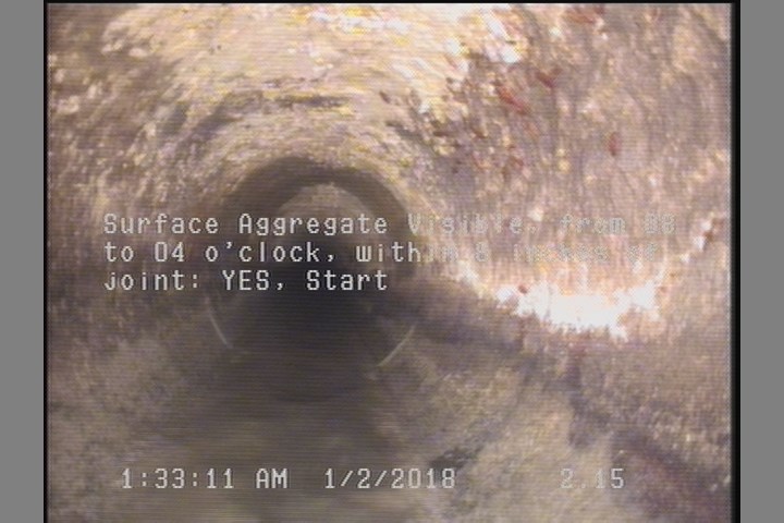 Surface Aggregate Visible, from 08 to 04 o'clock, within 8 inches of joint: YES, Start