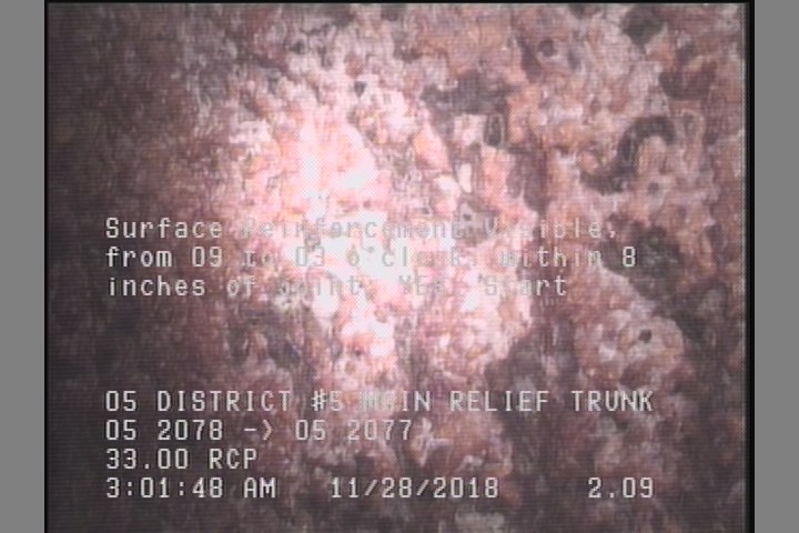 Surface Reinforcement Visible, from 09 to 03 o'clock, within 8 inches of joint: YES, Start
