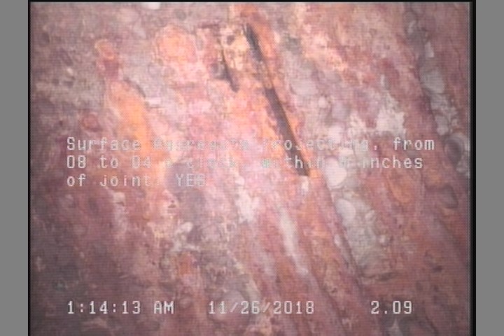 Surface Aggregate Projecting, from 08 to 04 o'clock, within 8 inches of joint: YES