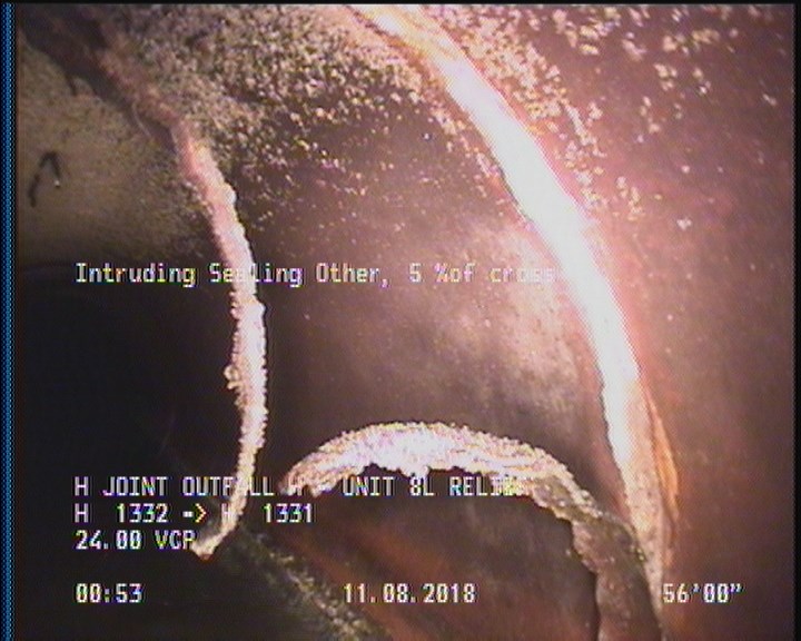 Intruding Sealing Other, 5 %of cross sectional area, from 11 to 04 o'clock