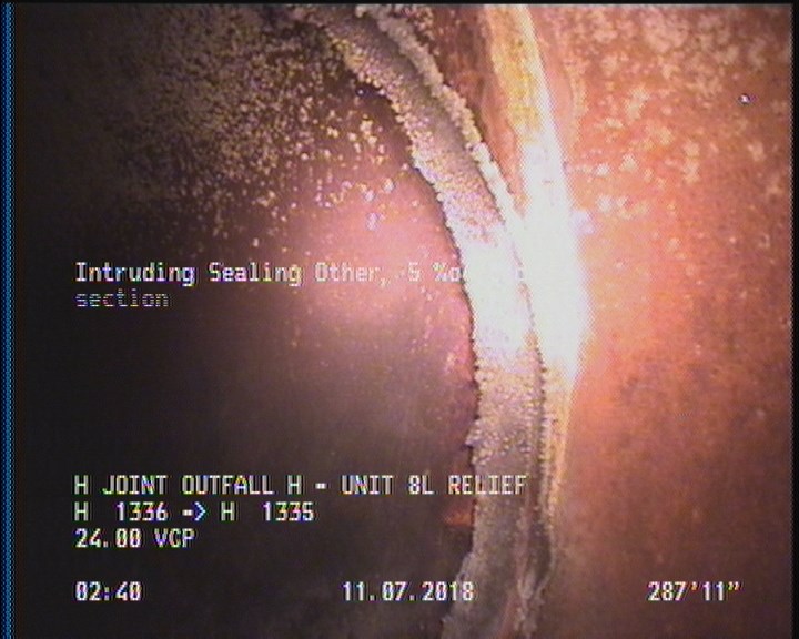 Intruding Sealing Other, 5 %of cross sectional area, from 10 to 02 o'clock