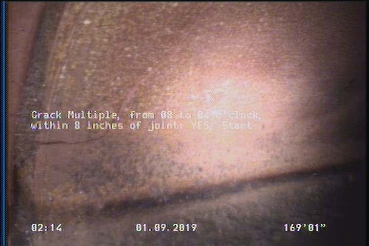 Crack Multiple, from 08 to 04 o'clock, within 8 inches of joint: YES, Start