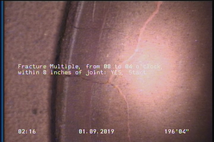 Fracture Multiple, from 08 to 04 o'clock, within 8 inches of joint: YES, Start