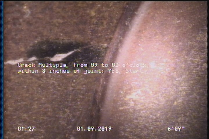 Crack Multiple, from 09 to 03 o'clock, within 8 inches of joint: YES, Start