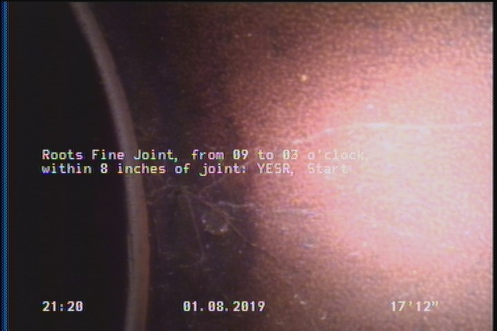 Roots Fine Joint, from 09 to 03 o'clock, within 8 inches of joint: YESR, Start