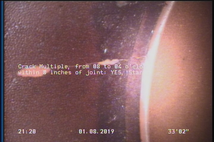 Crack Multiple, from 08 to 04 o'clock, within 8 inches of joint: YES, Start