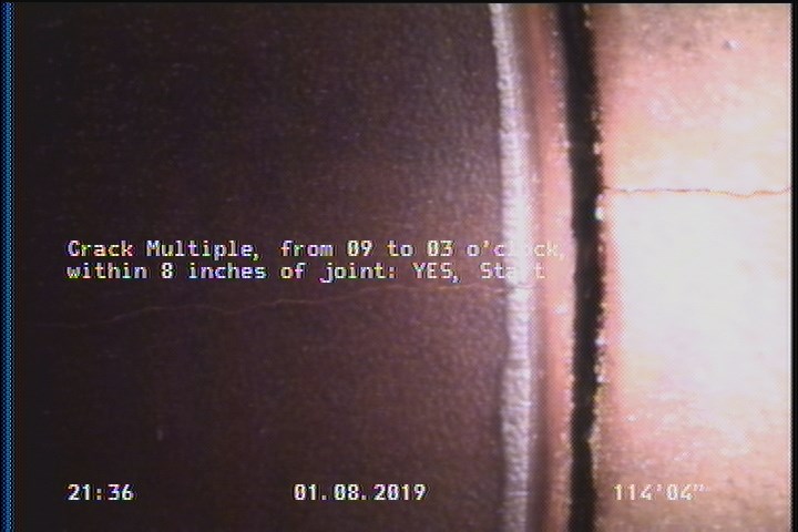 Crack Multiple, from 09 to 03 o'clock, within 8 inches of joint: YES, Start