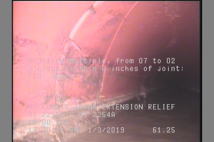Fracture Multiple, from 07 to 02 o'clock, within 8 inches of joint: YES, Start
