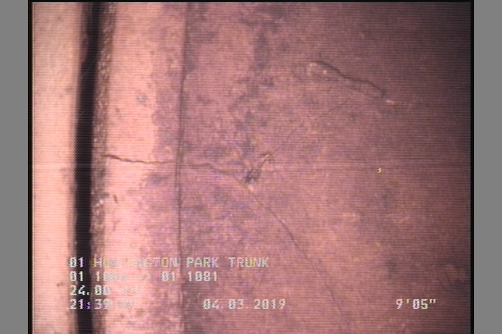 Crack Multiple, from 08 to 04 o'clock, within 8 inches of joint: YES