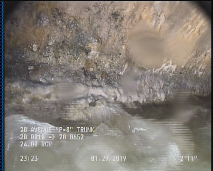 Deposits Attached Grease, 5 %of cross sectional area, from 03 to 09 o'clock, , within 8 inches of joint: YES, Start