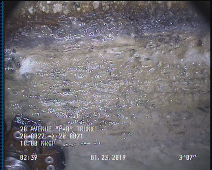 Deposits Attached Grease, 5 %of cross sectional area, from 03 to 09 o'clock, , within 8 inches of joint: YES, Start
