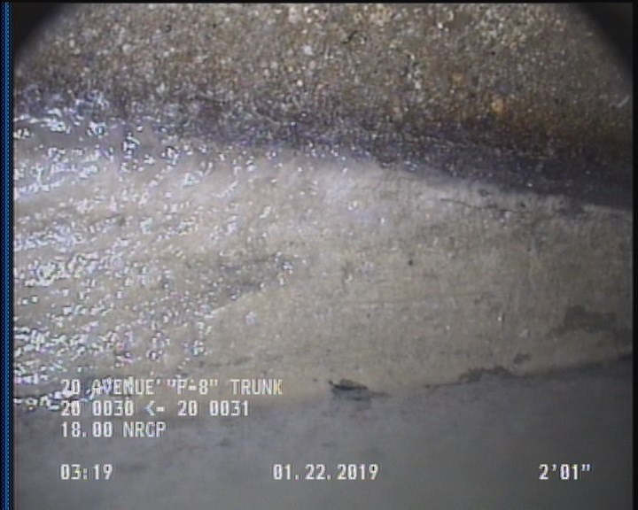 Deposits Attached Grease, 5 %of cross sectional area, from 03 to 09 o'clock, , within 8 inches of joint: YES, Start
