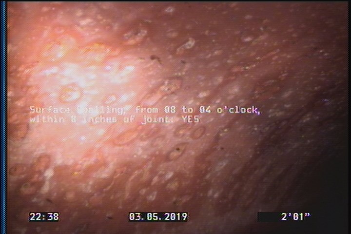 Surface Spalling, from 08 to 04 o'clock, within 8 inches of joint: YES