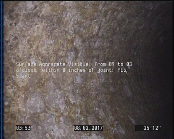 Surface Aggregate Visible, from 09 to 03 o'clock, within 8 inches of joint: YES, Start