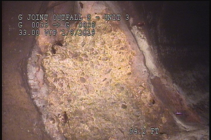 Broken, from 08 to 12 o'clock, within 8 inches of joint: YES - POSSIBLE REPAIR/ENCASEMENT