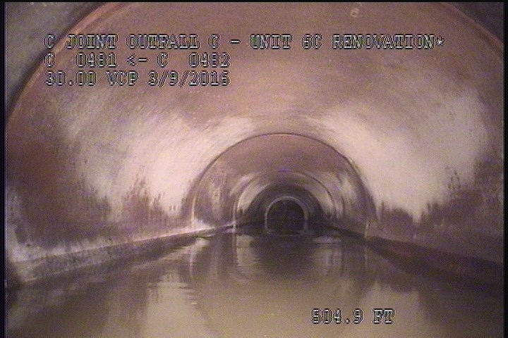 Downstream Manhole, Survey Begins - 1:35 PM