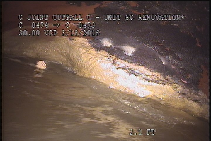 Survey Abandoned - VIEW OF THE DOWNLEG PIPE OF THE U/S SIPHON