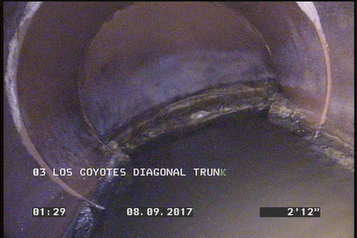 Deposits Attached Grease, 5 %of cross sectional area, from 04 to 08 o'clock, , within 8 inches of joint: YES