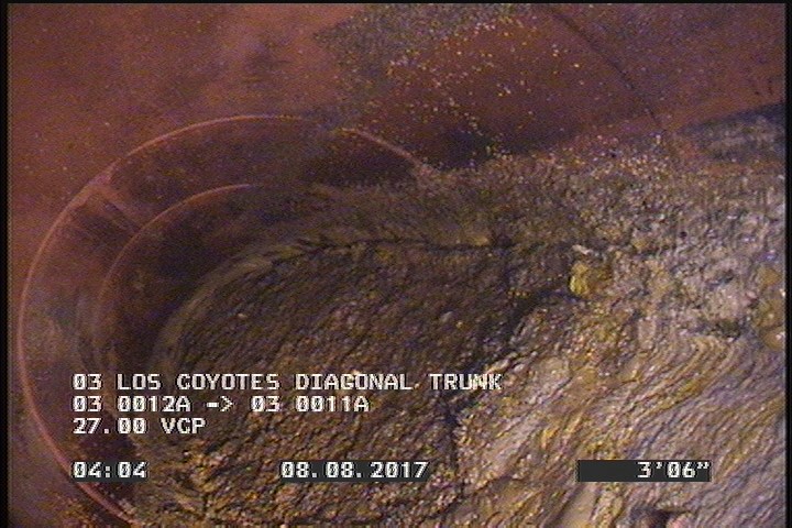 Deposits Attached Grease, 15 %of cross sectional area, from 03 to 09 o'clock, , within 8 inches of joint: NO