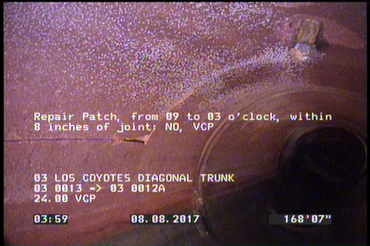 Repair Patch, from 09 to 03 o'clock, within 8 inches of joint: NO - VCP