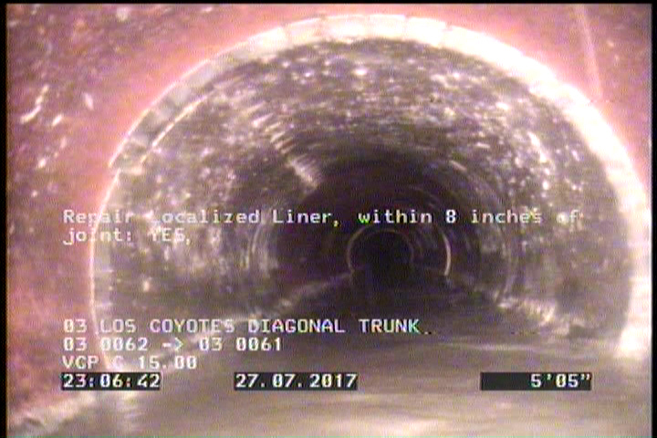 Repair Localized Liner, within 8 inches of joint: YES - .