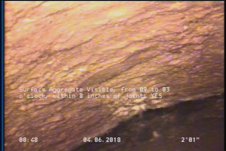 Surface Aggregate Visible, from 09 to 03 o'clock, within 8 inches of joint: YES