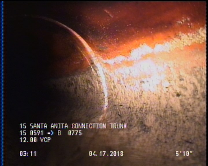 Deposits Attached Grease, 5 %of cross sectional area, from 03 to 09 o'clock, , within 8 inches of joint: YES, Start