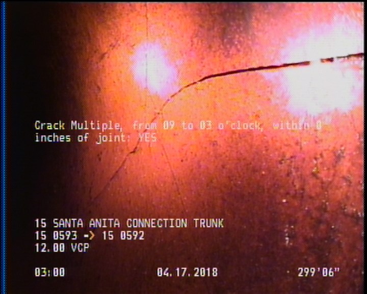 Crack Multiple, from 09 to 03 o'clock, within 8 inches of joint: YES