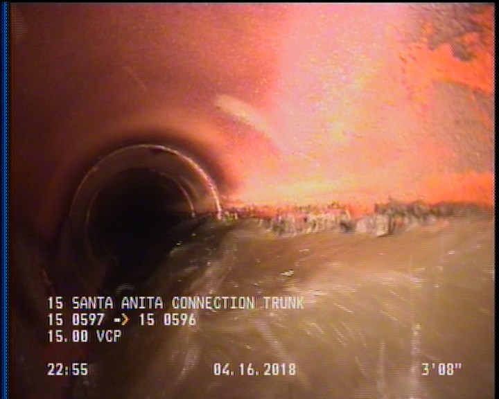 Deposits Attached Grease, 5 %of cross sectional area, from 04 to 08 o'clock, , within 8 inches of joint: YES, Start
