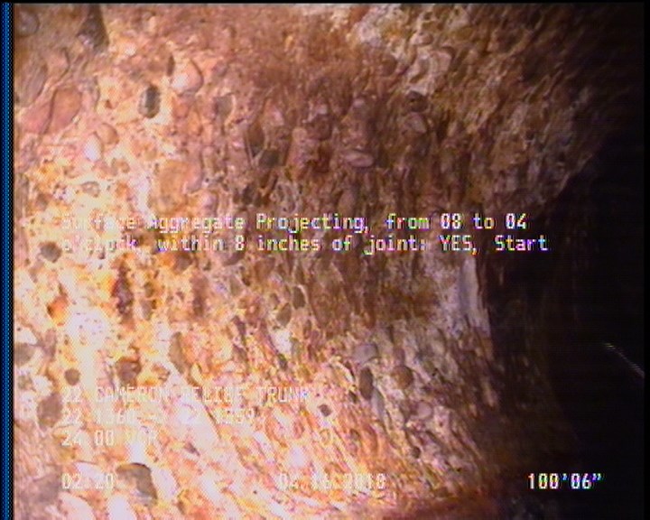 Surface Aggregate Projecting, from 08 to 04 o'clock, within 8 inches of joint: YES, Start