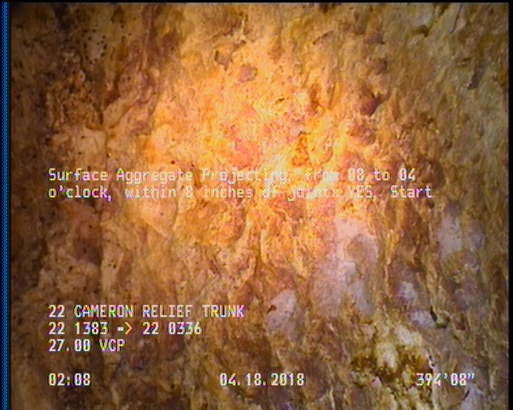 Surface Aggregate Projecting, from 08 to 04 o'clock, within 8 inches of joint: YES, Start