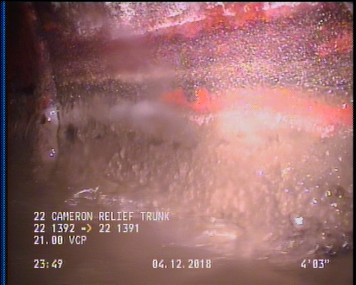 Deposits Attached Grease, 5 %of cross sectional area, from 04 to 08 o'clock, , within 8 inches of joint: YES, Start