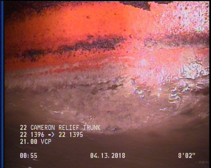 Deposits Attached Grease, 5 %of cross sectional area, from 04 to 08 o'clock, , within 8 inches of joint: YES, Start