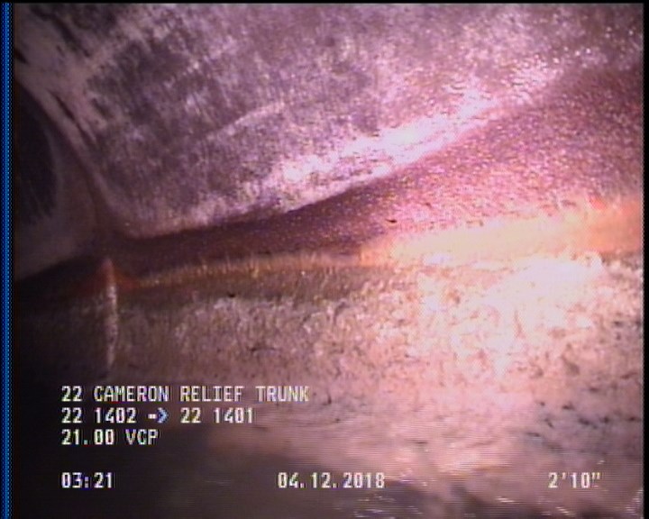 Deposits Attached Grease, 5 %of cross sectional area, from 04 to 08 o'clock, , within 8 inches of joint: YES, Start
