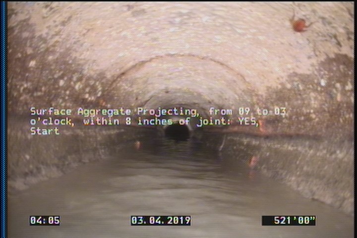 Surface Aggregate Projecting, from 09 to 03 o'clock, within 8 inches of joint: YES, Start