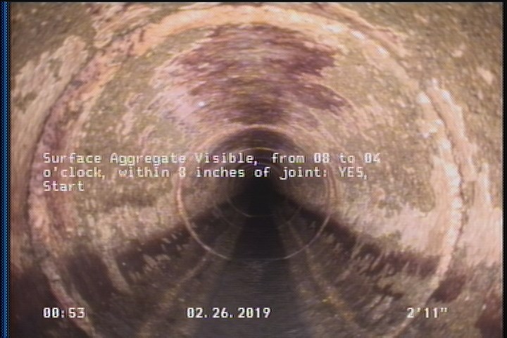 Surface Aggregate Visible, from 08 to 04 o'clock, within 8 inches of joint: YES, Start
