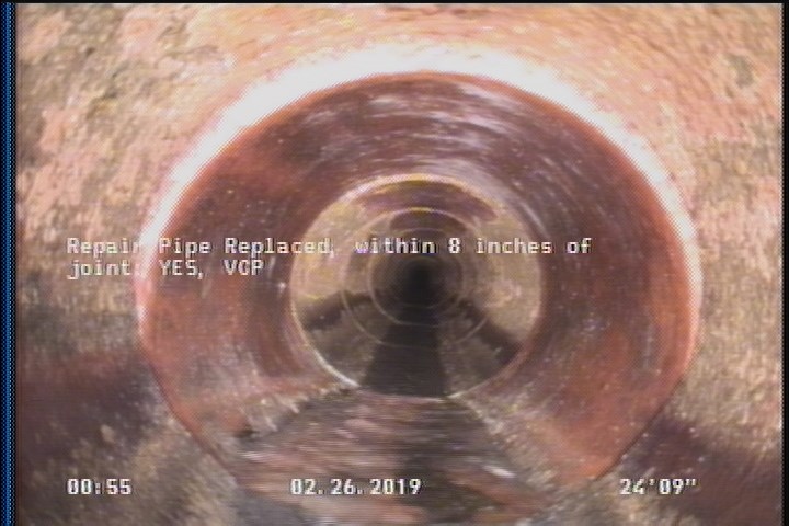 Repair Pipe Replaced, within 8 inches of joint: YES - VCP