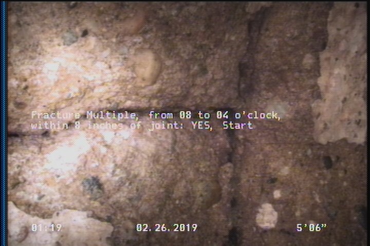 Fracture Multiple, from 08 to 04 o'clock, within 8 inches of joint: YES, Start