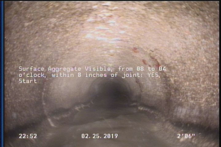 Surface Aggregate Visible, from 08 to 04 o'clock, within 8 inches of joint: YES, Start